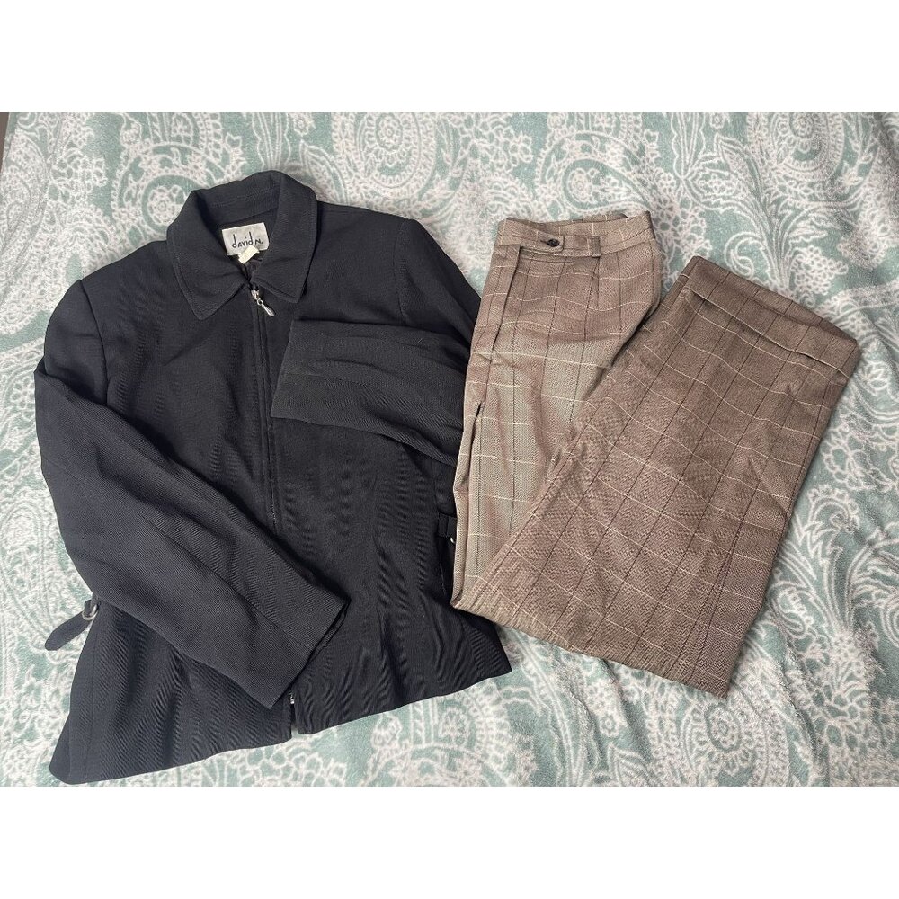 David N. Women's Size‎ 12 Dress Suit - Blazer + Trousers 100% Wool